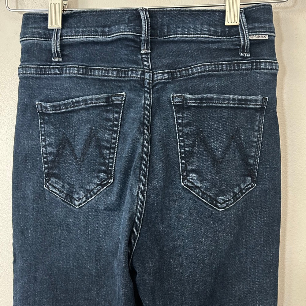 MOTHER Jeans The‎ Hustler Ankle Fray Womens 25 Night In Paris Dark Wash Flare